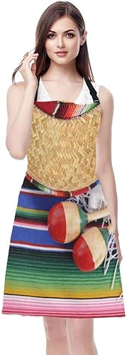 Miniatura 10 de WONDERTIFY Delantal con patrón de mandala, adorno vintage, motivos otomanos, espirales violetas, delantal tribal abstracto con cuello ajustable,