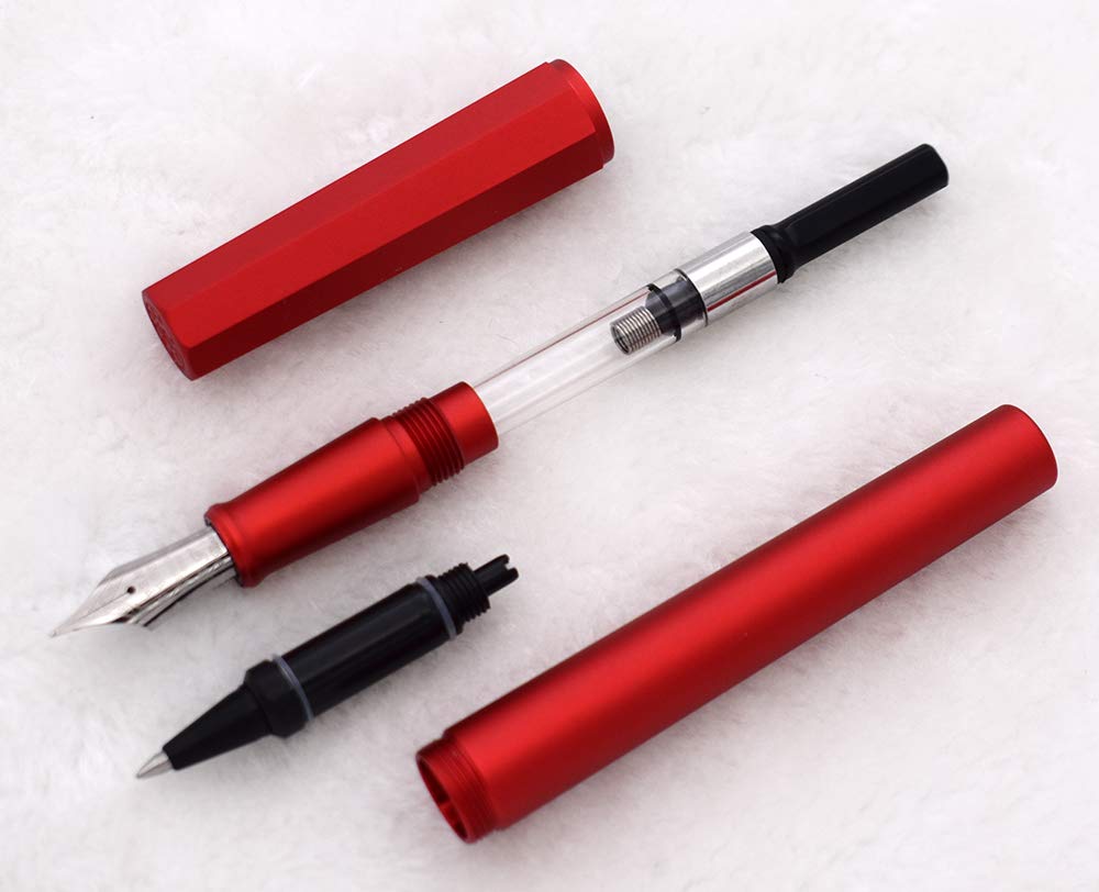 Amazon | PENBBS 350 万年筆, 赤アルミニウムペン, 中字ペン先