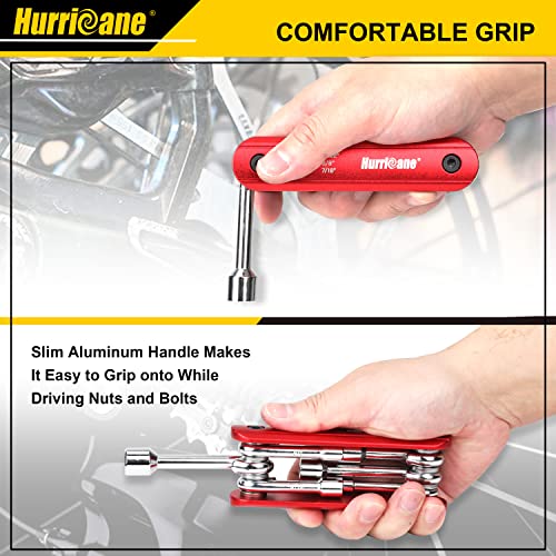 Hurricane 6 In 1 Folding Nut Driver Set, Sae Size Hex Nut Driver Set, Chrome Vanadium Steel Shank. Premium Aluminum Handle Portable, Easy To Carry Out,Includes: 3/16", 1/4", 5/16", 11/32", 3/8", 7/16" #TOP7