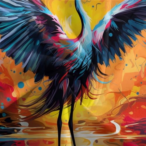 Housse de couette Red-Crowned Crane 260x220cm avec taies d'oreiller