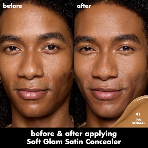 Image of e.l.f. Soft Glam Satin Concealer, Medium Coverage For Blemishes & Under-Eye, Crease-Resistant, Long Lasting, Vegan & Cruelty-Free, 41 Tan Neutral
