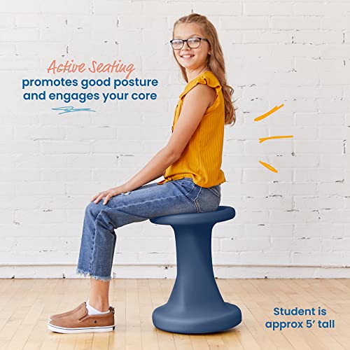 Image of ECR4Kids Twist Active Wobble Stool, 18in Seat Height, Classroom Furniture, Navy