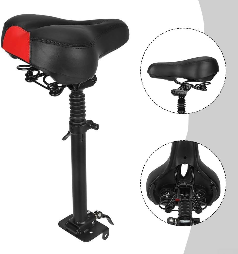 Foldable Electric Scooter Seat,Aluminum Alloy Cushion Adjustable Saddle,Compatible For Kugoo Pro Scooter Black Comfortable Riding Accessory