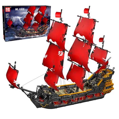 Mould King 13109 Modelo de barco pirata Bloques de sujeción, 3139 piezas Queen Anna's Revenge Grande MOC Modelo de barco Bloques de construcción (embalaje original)