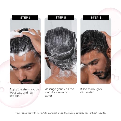 Image of KORE Anti Hair Fall Multi-Peptide Shampoo | Clinically Crafted for Up to 95% Hair Fall Reduction | Powered with KORE Dense Technology | Copper Peptide, Leucine & Tyrosine | Repairs Dry & Damaged Hair | 200 ml