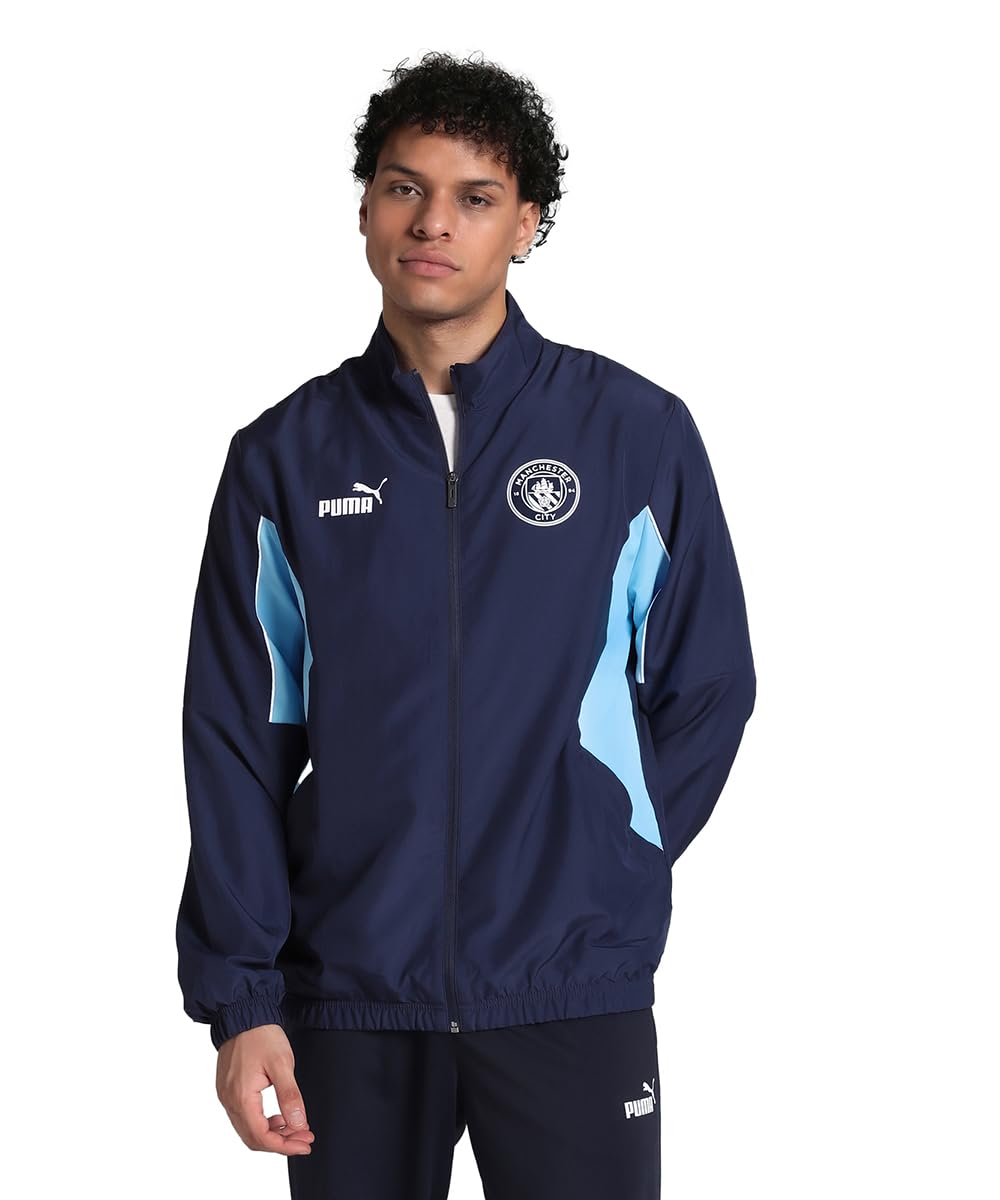 PUMA Manchester City FTBLARCHIVE Men's Jacket, Navy Team Light Blue, XL