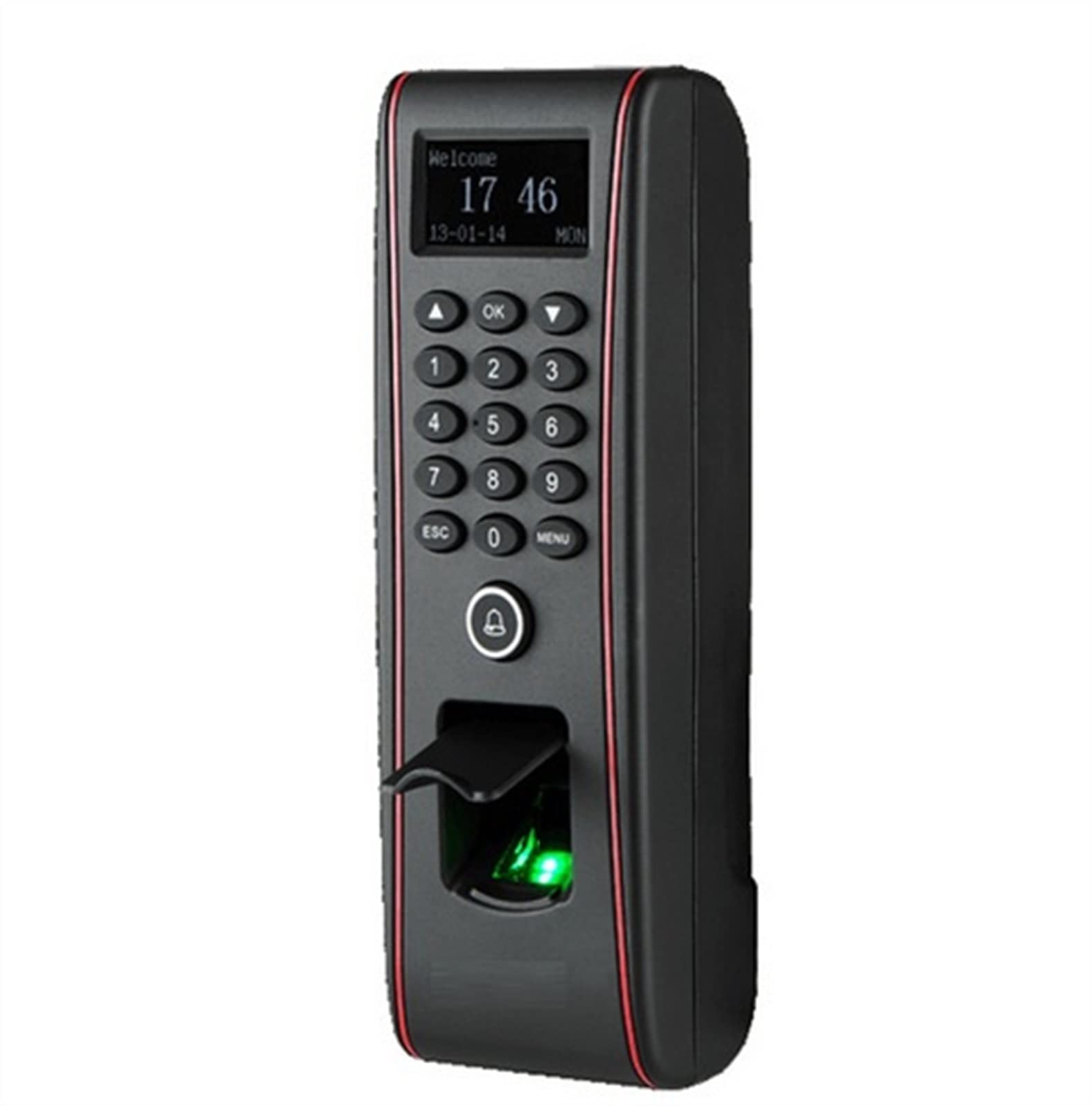 Kit de Control de Acceso para máquina de Asistencia Puerta de Vidrio Puerta de Madera Puerta ignífuga Máquina de Control de Acceso con Tarjeta magnética con contraseña y Huella Dig