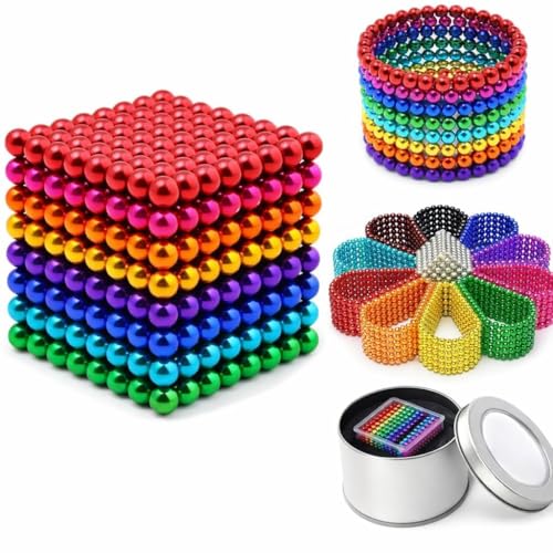 Image of Magnetic Balls New Trending 216 Pcs Ball Toys for Kids - Game Set - New Trending 6x6 Cube with 6 Colors 5mm Balls with Metal Storage Tin [1 pcs]