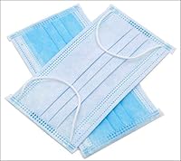 Vista 2 de 50 máscaras faciales desechables de procedimiento, boca y nariz, protección de seguridad, barrera de filtro de 3 capas Fabricado y vendido