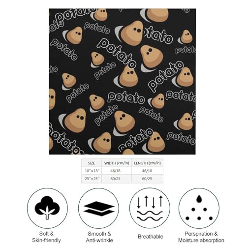 Dat Potato Guy Fashion Square Neck Scarf Head Kerchief Hair Bandana Headscarf for Women2