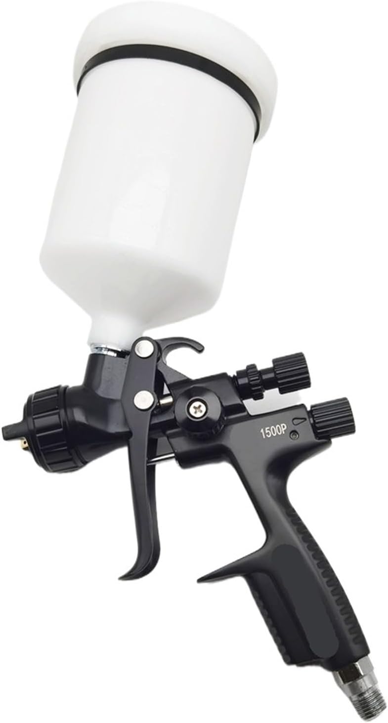 1pc 1500P Pro Paint Spray Car Spray Tool Air Spray 1.3/1.7mm Nozzle Professional Spray(1.3MM Black)