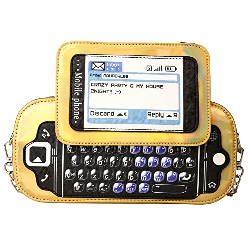 Ondeam Slider Phone Shoulder Purses,PU Unico CrossBody Bag for Girl Women(Yellow)