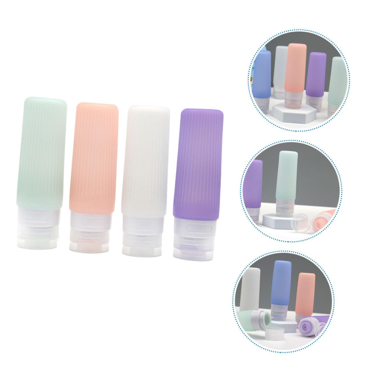 MAGICLULU 3 Set Di Contenitori Da Viaggio Colorati Flaconi Di Lozione Comprimibili Per Articoli Da Toeletta E Shampoo 4 Pezzi * 3