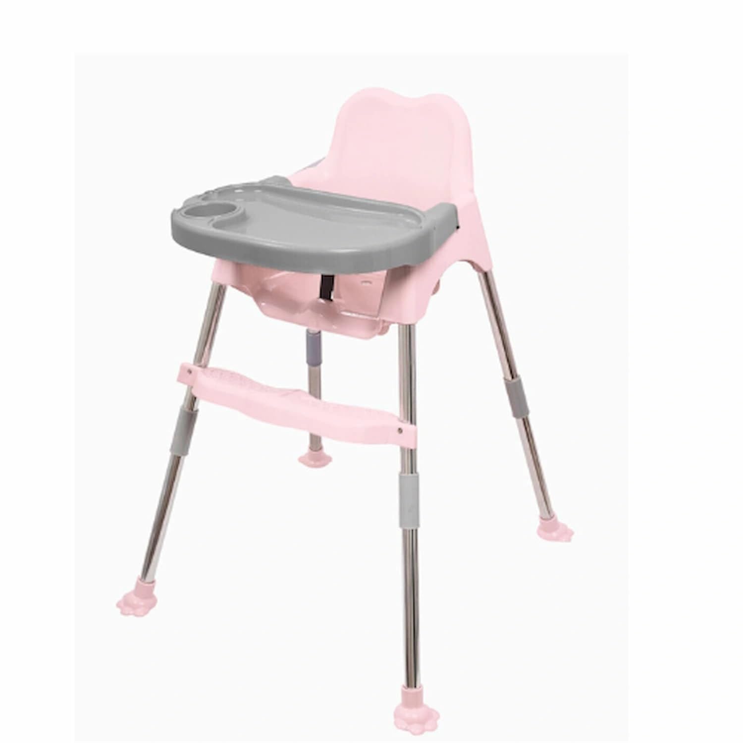 my giraffe 3 in 1 - easy to clean bobo baby dining chair with footrest and tray, upto 20 kgs (pink)