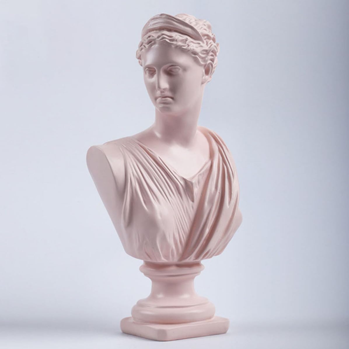 Busto Decorativo Femenino en Resina Rosa para Escritorio del Hogar