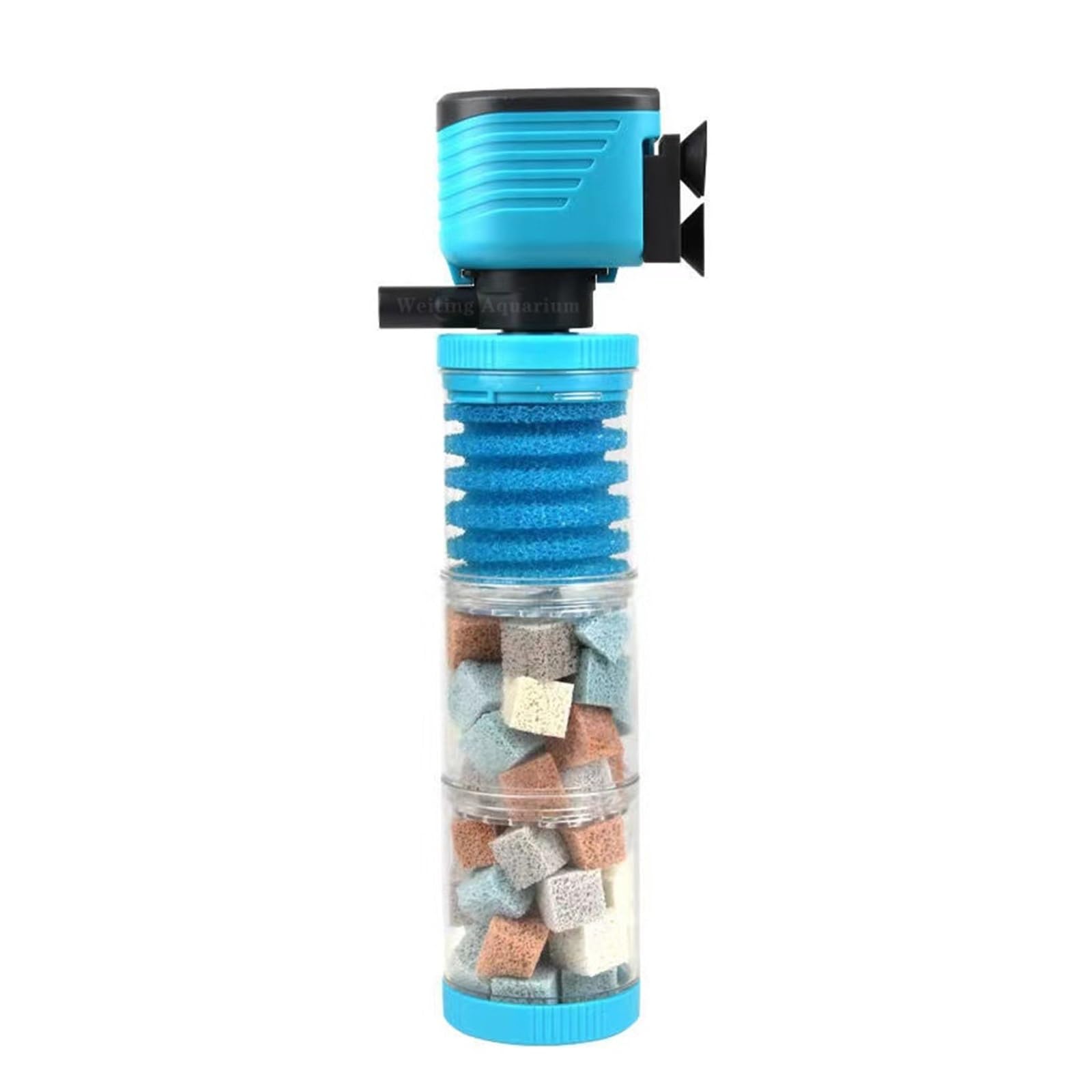 Filtros Piscina, Filtro De Tanque De Peces, Cambio De Agua Gratuito, Bomba De Filtro De Circulación De Purificación De Agua Tres En Uno Incorporada, Tanque De Peces Pequeño Ultra Silencioso(Nero)
