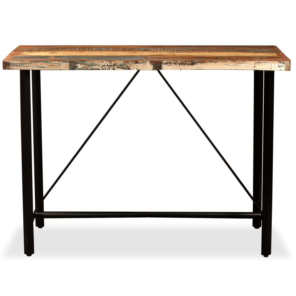 Bartisch Altholz Massiv 120x60x107 cm Industriestil recyceltes Holz Tisch Esstisch Küchentisch robust langlebig Stahlgestell Design Möbel Einrichtung Wohnaccessoire