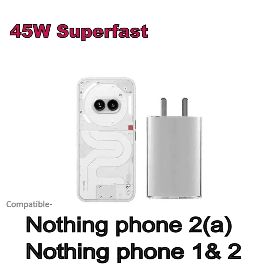Image of Original 45W,USB-C Compatible with 45W USB C Charger Adapter Compatible with Nothing Phone 2a /Phone 2 /Phone 1 (45WattNothingPD) GFR609