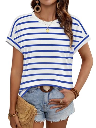 Image of WIHOLL Womens Tops Short Sleeve Shirts Summer Outfits 2026 Spring Dressy Casual Clothes Clothing