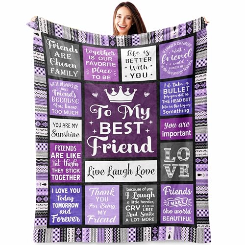 Best Friend Birthday Gifts for Women, Best Friend Blanket 60'x50', Bestie Gifts for Women, Bestie...