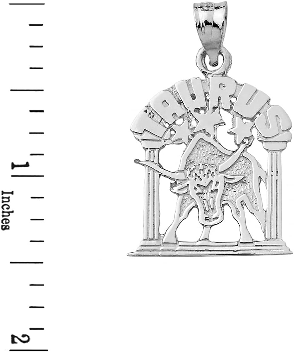 Claddagh Gold Twelve Constellation Horoscope Zodiac Charm Pendant - Your Choice of Astrology Sign in .925 Sterling Silver