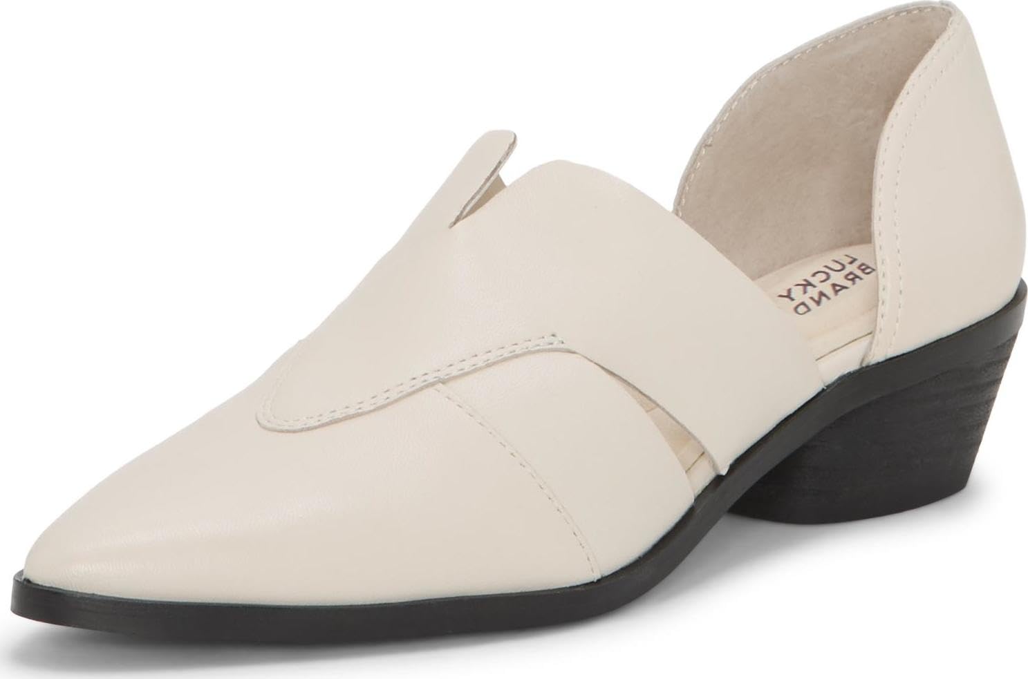 Lucky Brand Minnsy Cutout Heeled Mule, Vanilla, 9.5