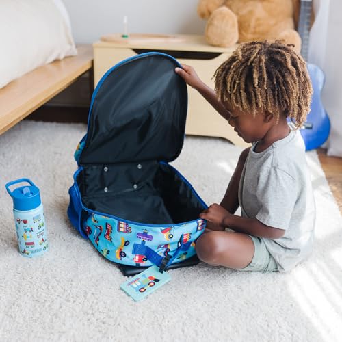 Image of Wildkin Kids 16 Inch Rolling Luggage for Boys & Girls - Lightweight Carry-On Suitcase with Telescoping Handle & Rolling Wheels for School, Travel & Overnight Trips, Trains, Planes, and Trucks, Rolling