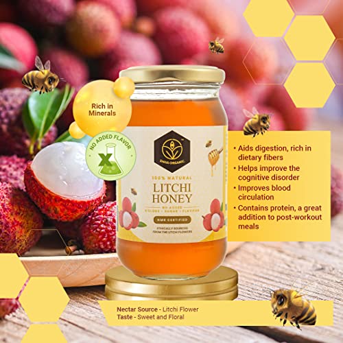 Image of Shiva Organic Raw Litchi Honey 250g | 100% Pure NMR Tested | Raw and Unprocessed