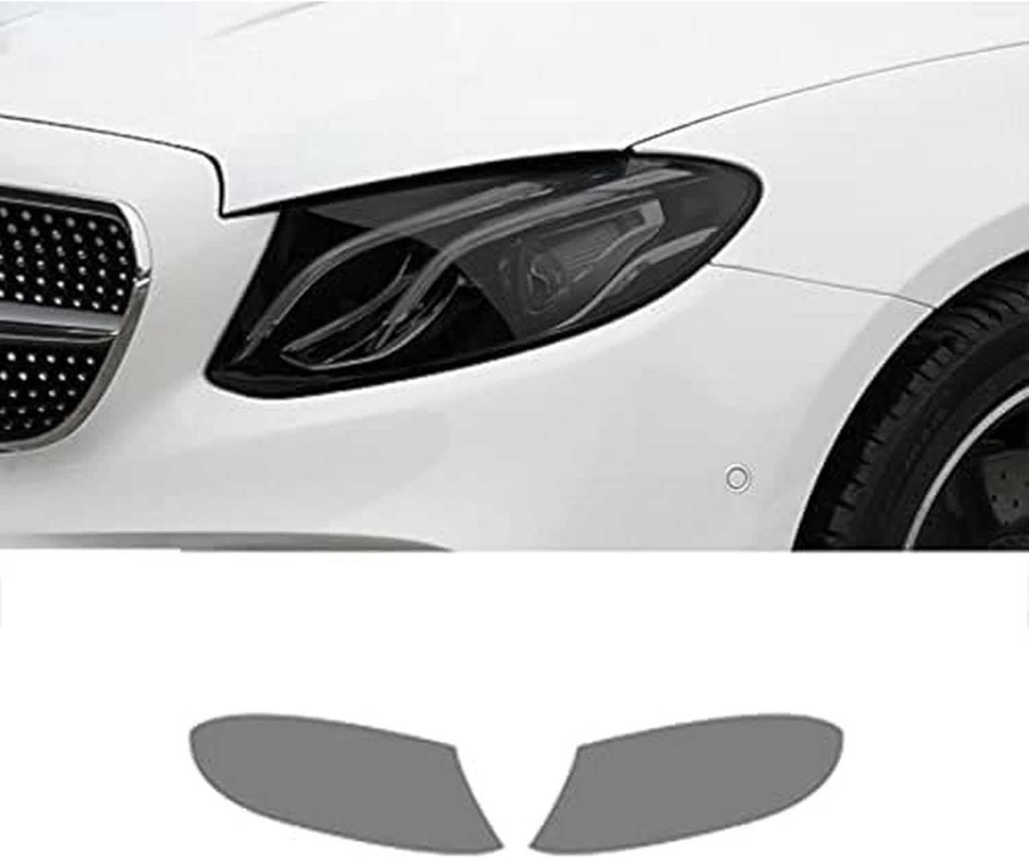 SamLng Car Front Light Film for Benz E Class S213 2017-2020 Car Headlight Protective Film Front Light Transparent Blackened TPU Sticker Car Headlight Protective Film