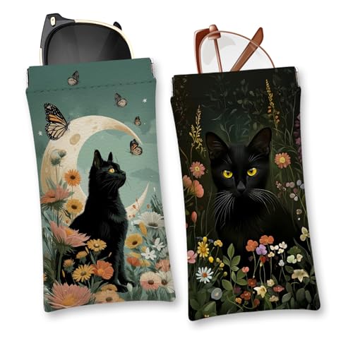 Image of Eyeglasses Sunglasses Case PU Soft Squeeze Top Glasses Pouch for Women Men,Animal Pattern Portable Anti Scratch