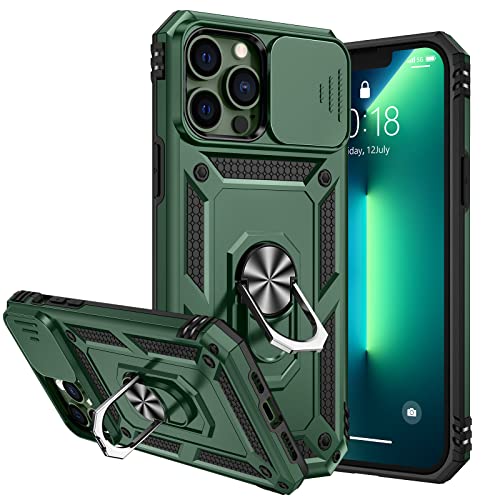 Goton Armor Case for iPhone 13 Pro Max Stand Case with Slide Camera Cover & Kickstand Military Grade Heavy Duty Protective with Magnetic Holder for iPhone 13 Pro Max 6.7