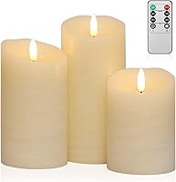 Vista 30 de ANGELLOONG Velas sin llama con control remoto para decoración de mesa, velas falsas parpadeantes que funcionan con pilas, velas de batería