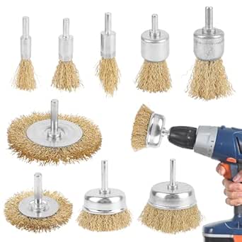 Set 8 Spazzole Metalliche Per Trapano - In Acciaio E Ottone, Per Rimozione Ruggine, Vernice E Sbavature - Foto 10