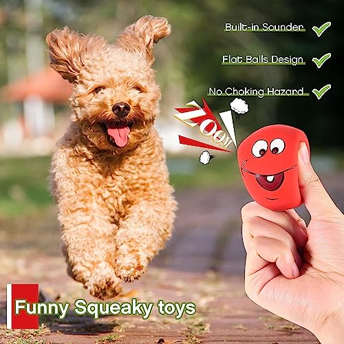 Fridially Squeaky Dog Toys Latex Rubber Soft Dog Squeaky Toys Squeaky Chewing Teething Fetching Dog Balls Puppy Toys Gifts For Pets Medium Small Dogs 6Pcs/Set #TOP2