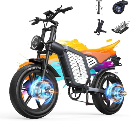 JANSNO Bicicletta elettrica per adulti X60, doppio motore senza spazzole,...