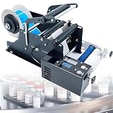 SENODON Round Bottle Labeling Machine,Sticker Label Printer Packing Machine with Foot Pedal, High-Speed Application 30 Times/Minute, Electric Bottle Labeler for Round Glass Plastic