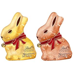 Lindt Goldhazen Glamour Edition | 2 hazen van elk 100 g | Goud-glitter, Roze Glitter