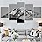 SIGNWIN 5 Panel Canvas Wall Art Monochromatic Mountains for Home Decorations Ready to Hang - 60"x32"x5 Panels