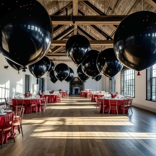Image of 50 Pack Black Balloons 24 Inch Black Latex Party Balloon for Wedding, Birthday, Baby Shower and More