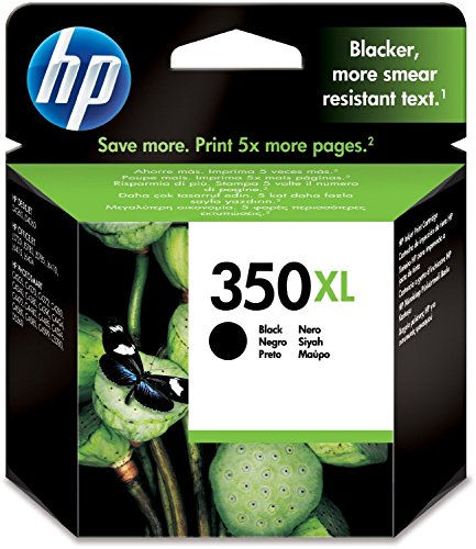 HP 350XL CB336EE, Negro, Cartucho de Tinta de Alta Capacidad Original, compatible con impresoras de inyección de tinta HP Deskjet D4260, D4300, Photosmart C5280, C4200, Officejet J5780, J5730