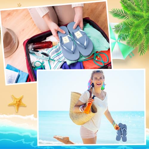 Image of Unittype Flip Flops Bulk for Wedding Guest Slippers Wedding Flip Flops with Cards Bags for Pool Beach Party