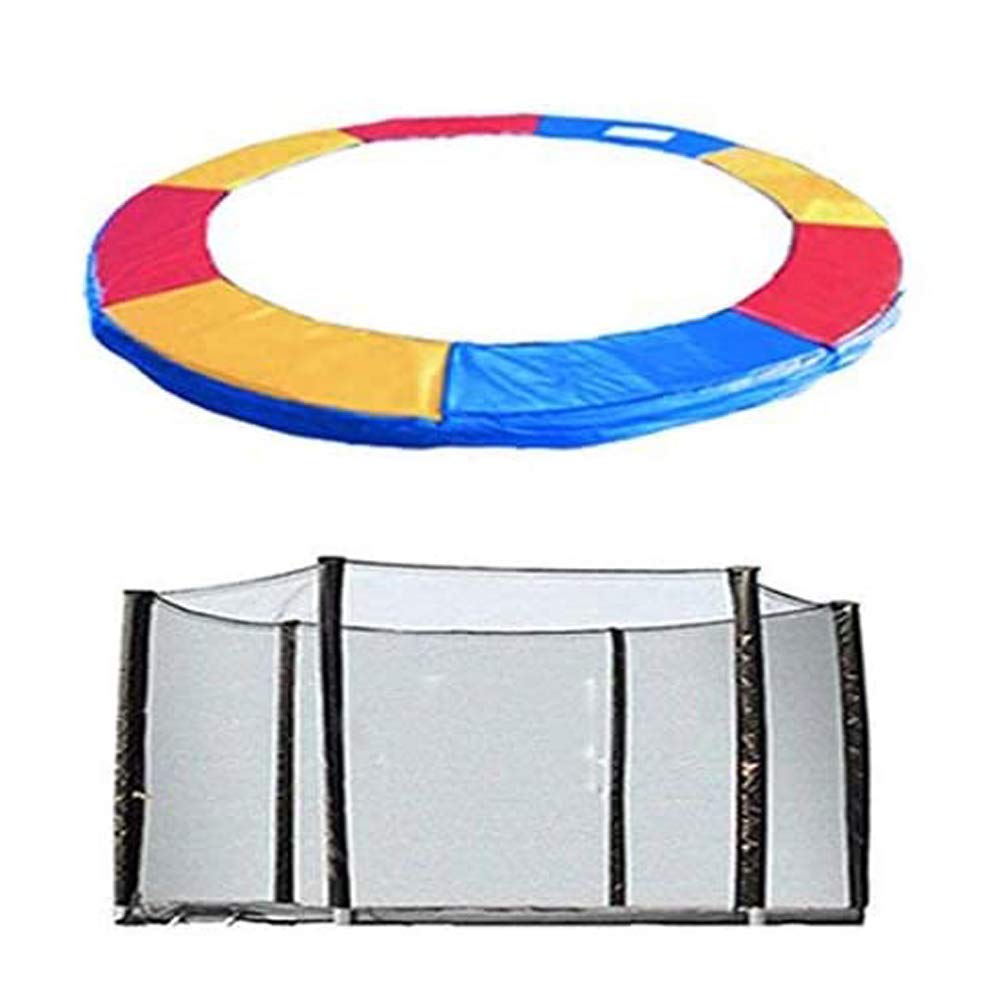 Green Bay Tri-Colour Trampoline Replacement Safety Spring Cover & Safety Net Enclosure, 10Ft For 6-Pole Trampoline,