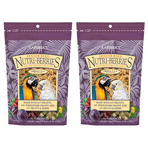 Lafeber's Senior Bird Nutri-Berries Macaw and Cockatoo Food (10 oz Pack of 2)