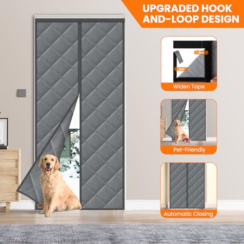 MYCARBON Wärmeschutzvorhang Tür, 80x210cm Magnet Thermo Türvorhang – Ansicht 6