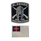 Christliche Flagge, bestickt, 5,1 x 7,6 cm, Klettverschluss-Rückseite.