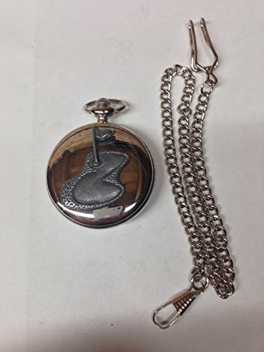 Montre de poche style golf en étain coque argent poli idéale pour vos journées au club