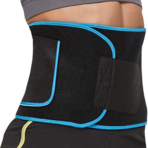 Bonvie.shop - Faja de Fitness para Adelgazar, con Efecto térmico y Bolsillo Integrado, Unisex Adulto, Color Azul y Negro, tamaño Large Cover
