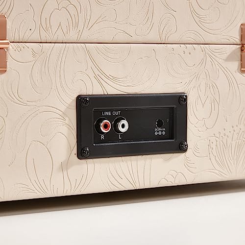 Arkrocket Coryphaeus Vinyl Record Player 3-Speed Bluetooth Input and Output Built-in Speakers with Magnetic Cartridge Auto Off (Flora Engraved) - Les Beatles, Paul McCartney, John Lennon, RIngo Starr, George Harrison Arkrocket Coryphaeus Vinyl Record Player 3-Speed Bluetooth Input and Output Built-in Speakers with Magnetic Cartridge Auto Off (Flora Engraved) – Image 6