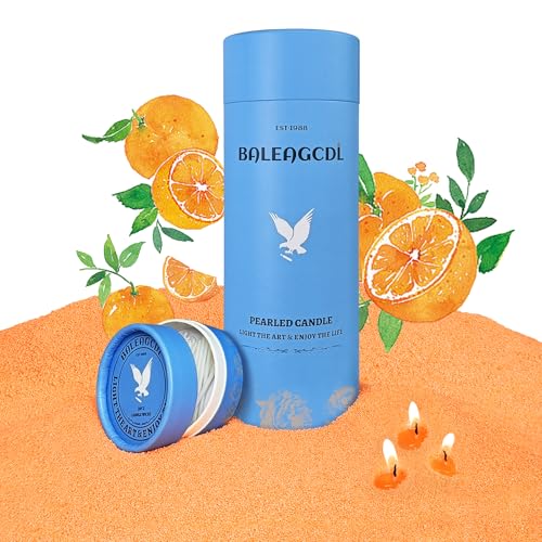 BALEAGCDL ​Golden Sunrise​ Pearled Candle – 18 oz Sun-Kissed Orange