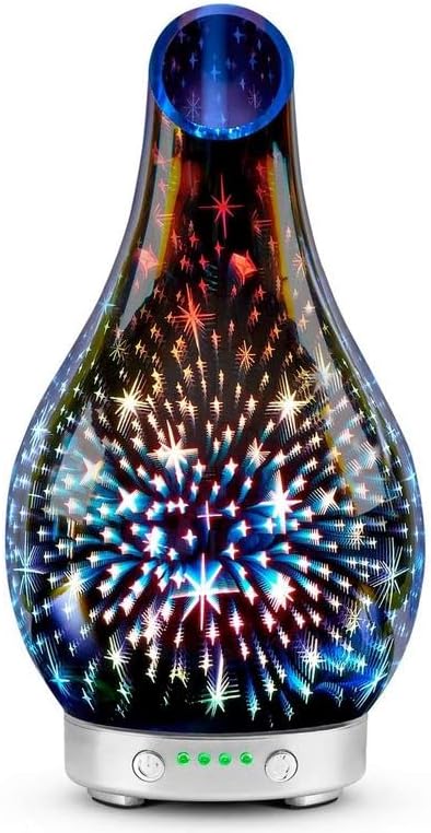 Essential Oil Diffuser 3D Glass Aromatherapy Ultrasonic Humidifier, 7 ...